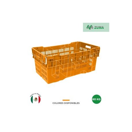 Caja enfilable calada con asa metal 78 x 44 x 35 cm